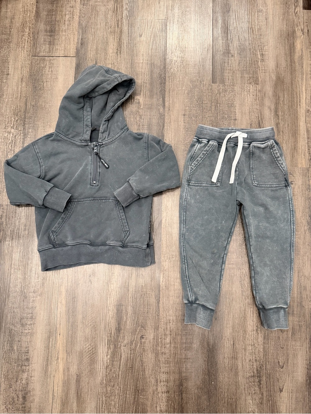 Little Bipsy Washed Gray Hoodie & Jogger Set